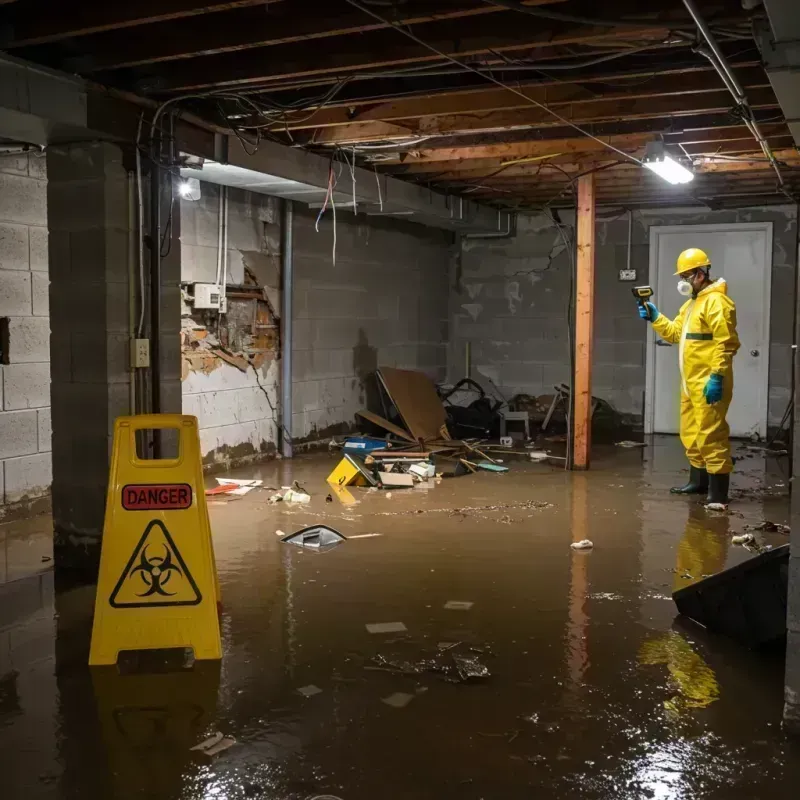 Flooded Basement Electrical Hazard in Avondale, IL Property